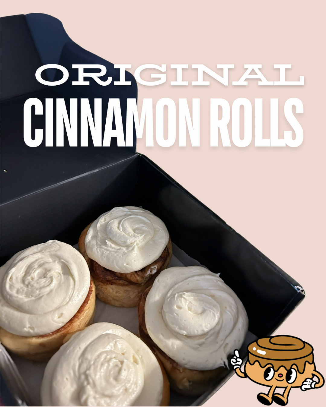 4 pack Jumbo Original Cinnamon Rolls-Fresh baked cinnamon rolls