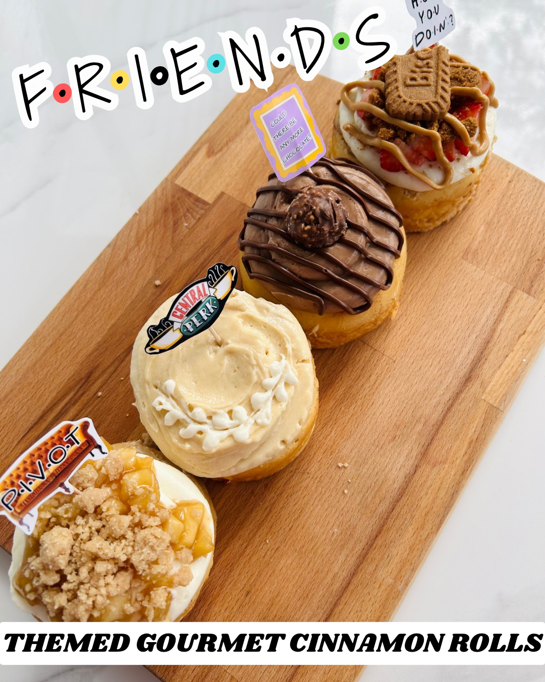Friends Themed 4 Pack Jumbo Cinnamon Rolls