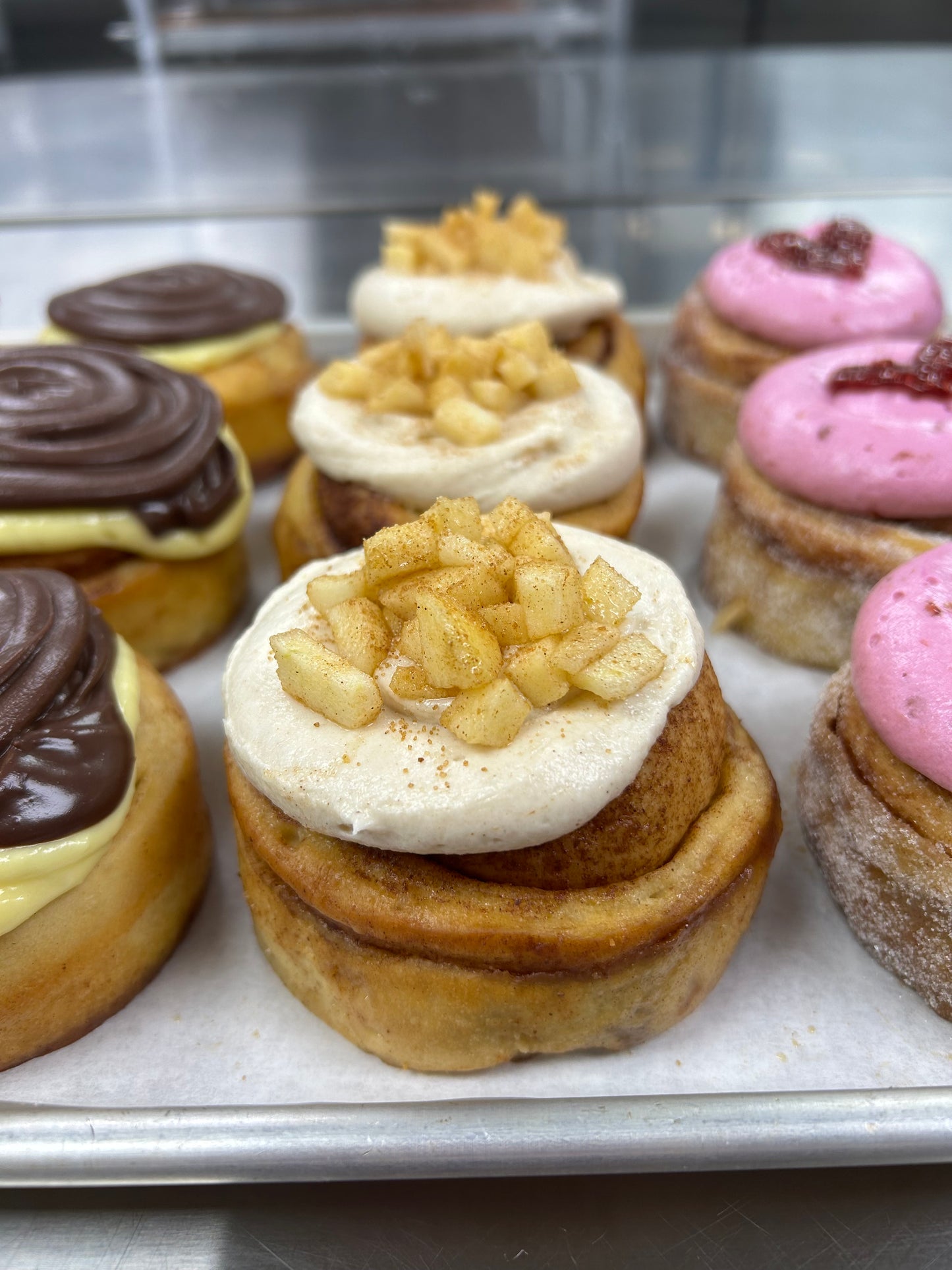 Thursday• Apple Fritter Donut Cinnamon Roll- Freshly baked gourmet cinnamon roll