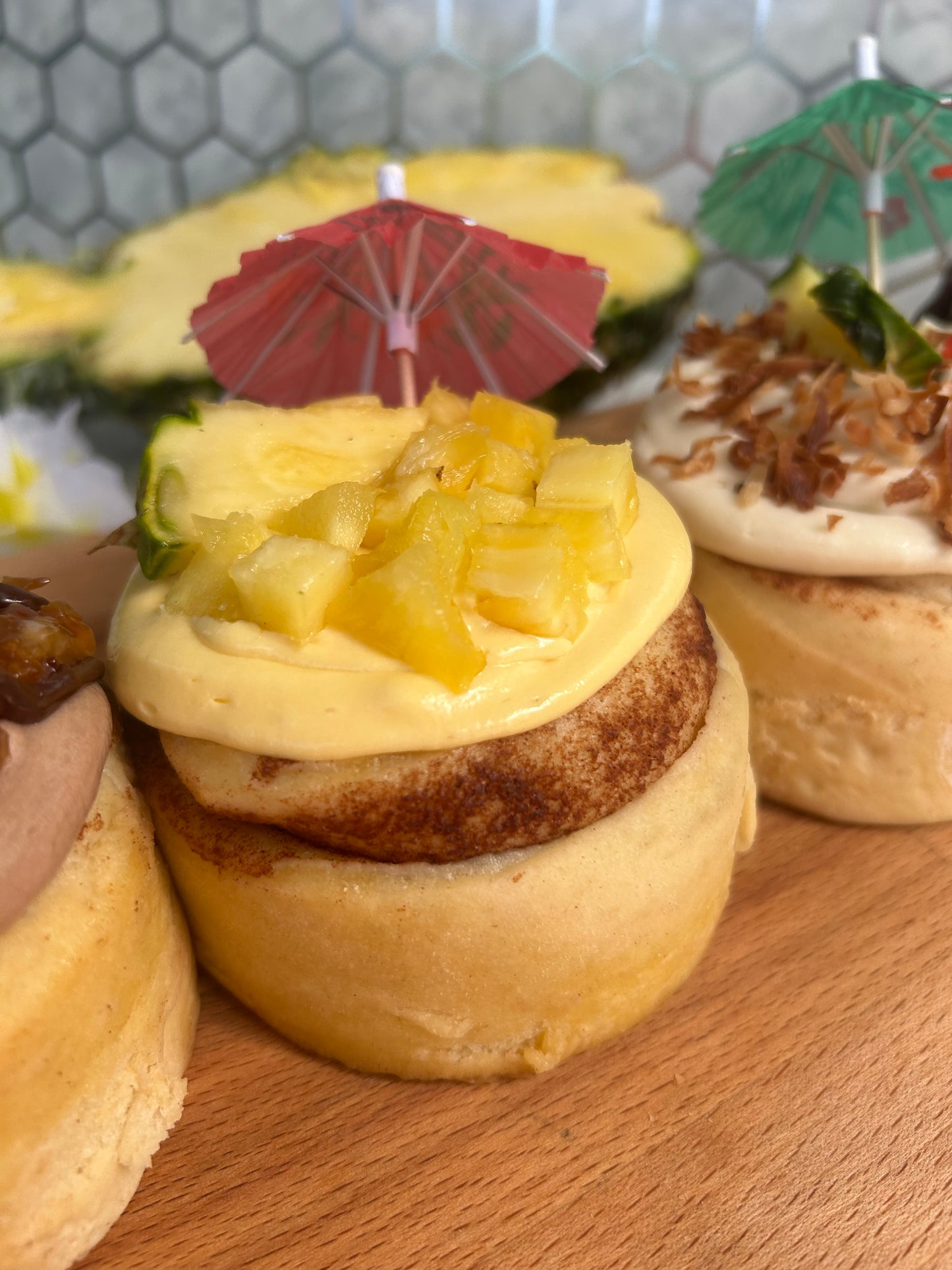 Pineapple Dole Whip Cinnamon Roll
