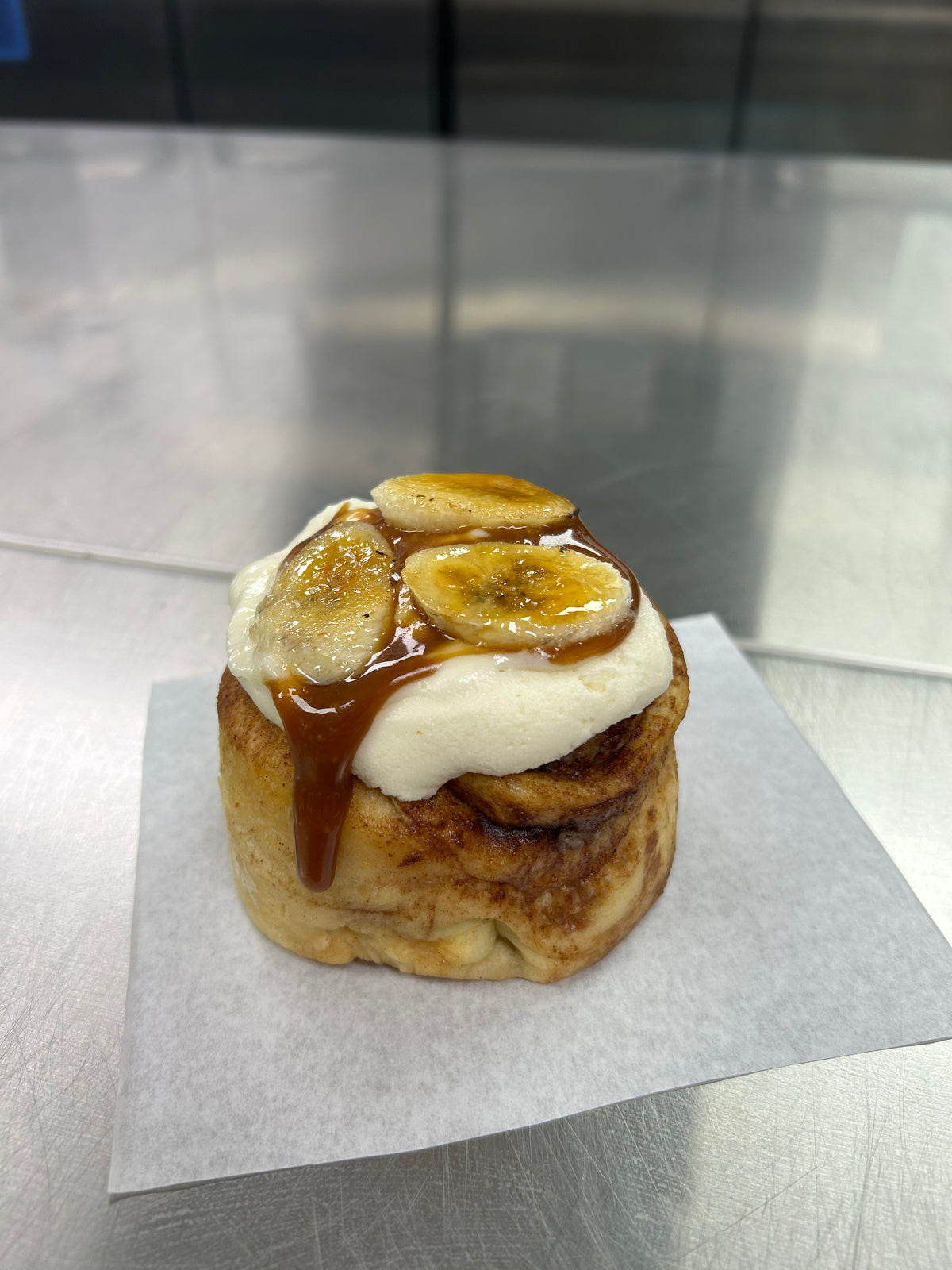 Donkey Kong’s Banana Fosters Cinnamon Roll
