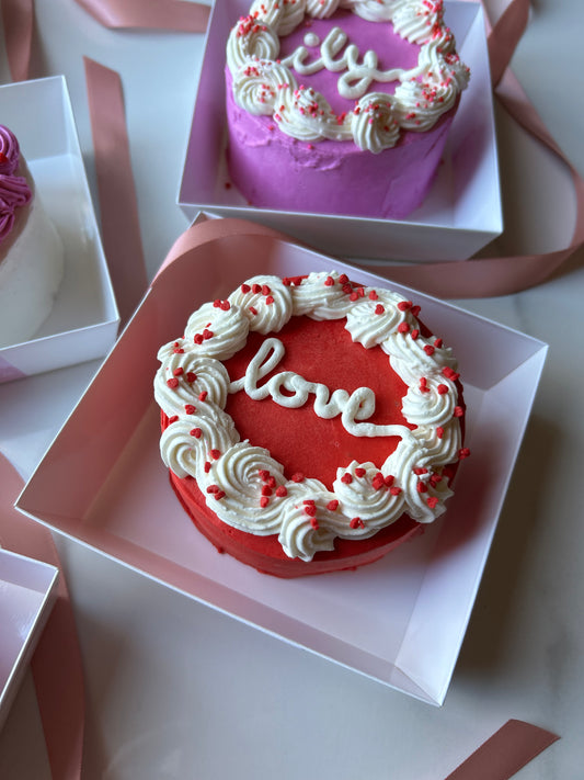 Valentine’s Pre-order ❤️ Red & White Valentine’s Day Mini bento Cake
