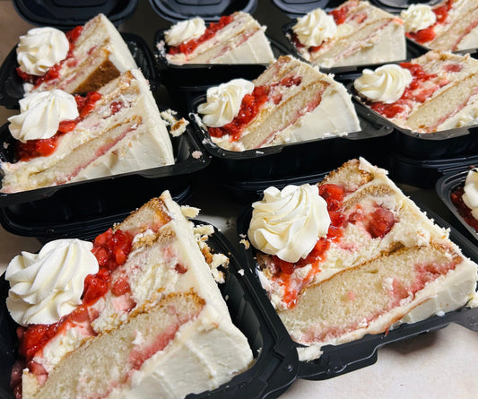 1 Slice of Strawberry Shortcake Cheesecake Cake Slice (Duo Dessert)