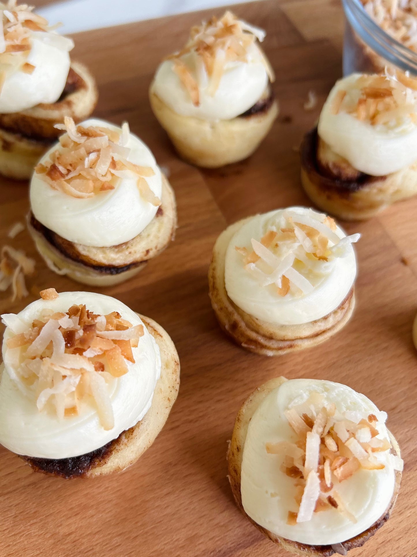 (SATURDAY PICK UP ONLY) One dozen COCONUT DREAM Mini Cinnamon rolls