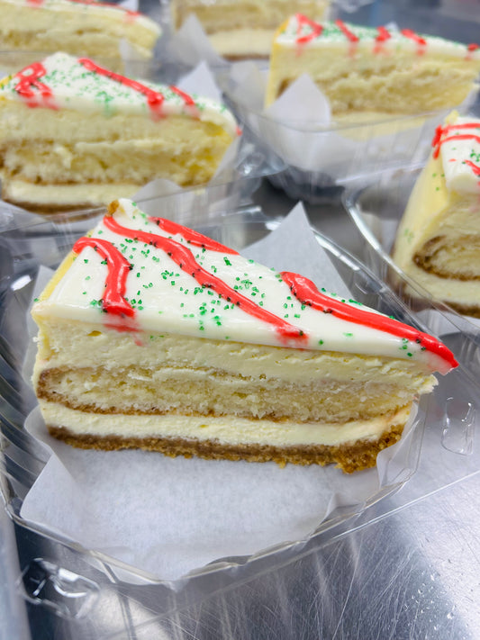 Christmas Tree Cheesecake Cake Slice