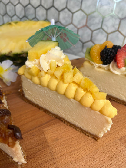 Pineapple Dole whip Cheesecake Slice