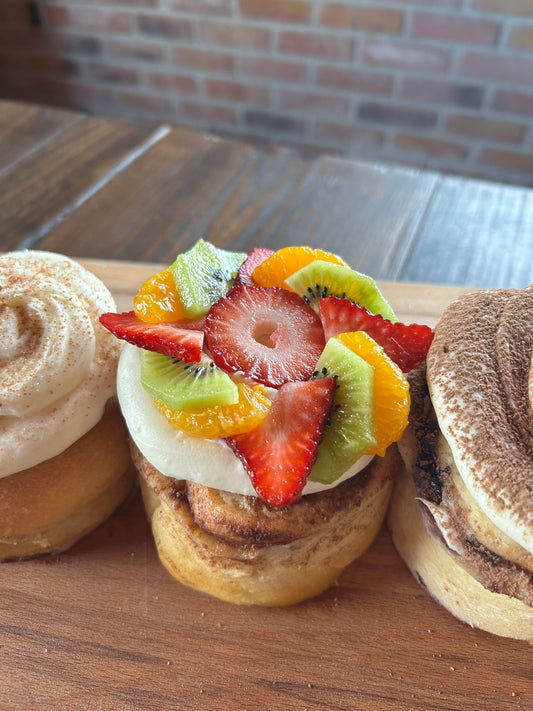 Fresh “Fruit Tart” Cinnamon Roll (Our take on a Crostata di Frutta)