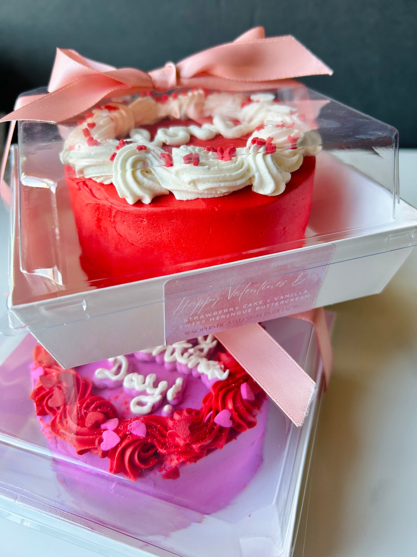 Valentine’s Pre-order ❤️White& pink Mini bento Cake
