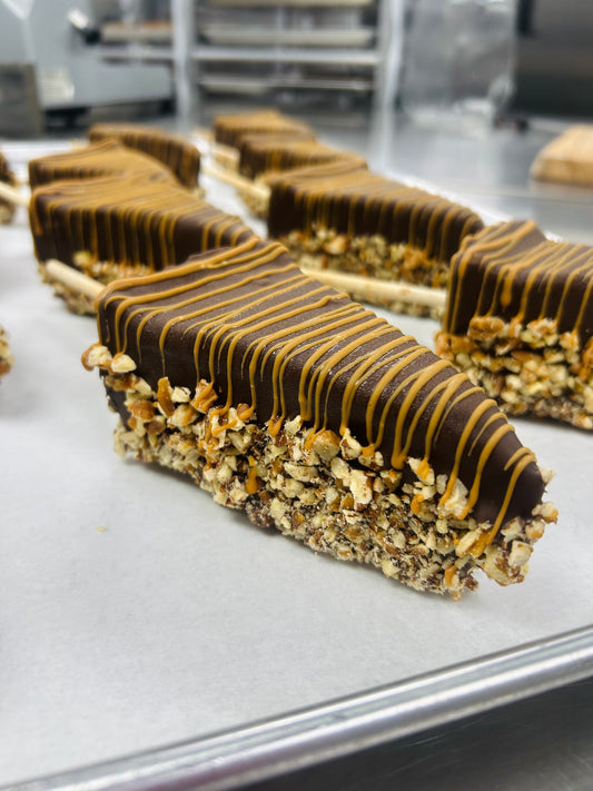 1 large Chocolate Turtle Cheesecake on a Stick