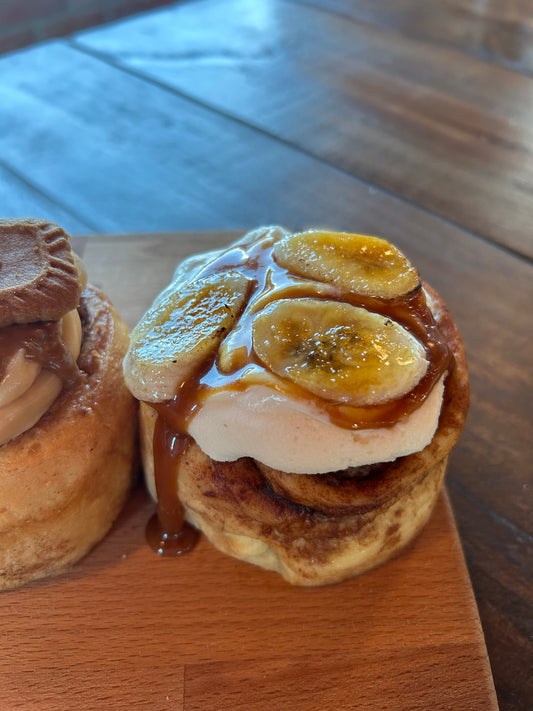 Donkey Kong’s Banana Fosters Cinnamon Roll