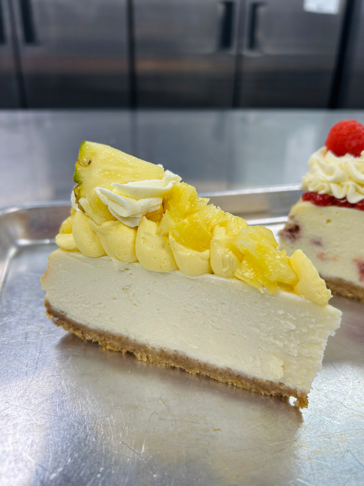 Pineapple Dole Whip Cheesecake Slice