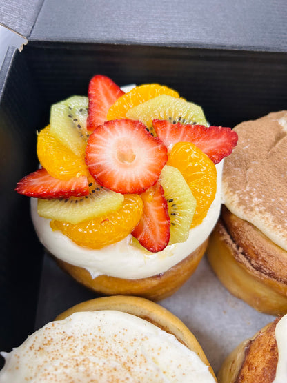 Fresh “Fruit Tart” Cinnamon Roll (Our take on a Crostata di Frutta)