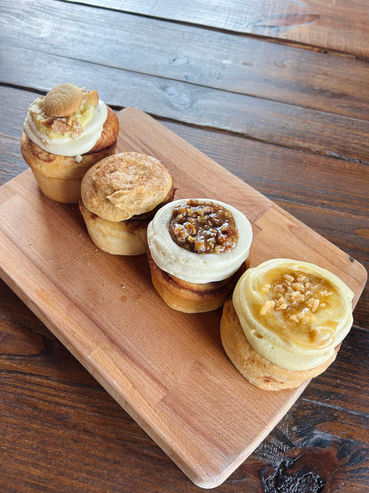 4 pack Assorted Sweet Southern Bliss Jumbo Cinnamon Rolls