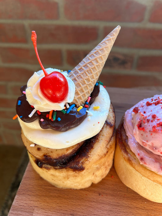 1 Jumbo Hot Fudge Sundae Cinnamon Roll