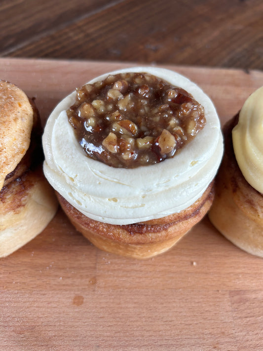 Available at our Kiosk 10am 1 Jumbo Pecan Pie Cinnamon Roll