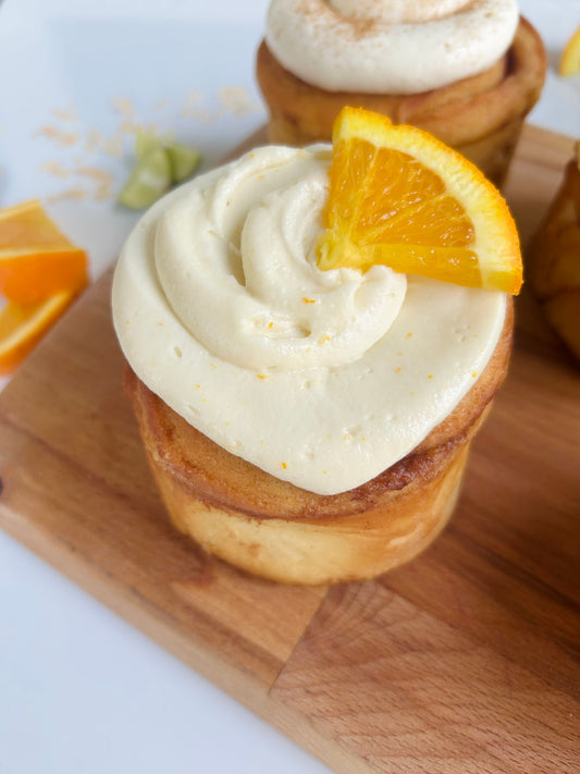 1 Jumbo Orange Creamsicle Cinnamon Roll