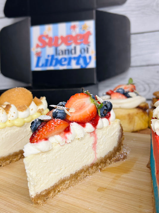 Berry Patriotic Cheesecake Slice