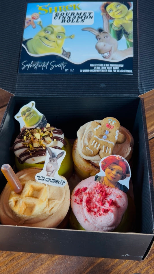 Shrek 4 pack Assorted Cinnamon Rolls