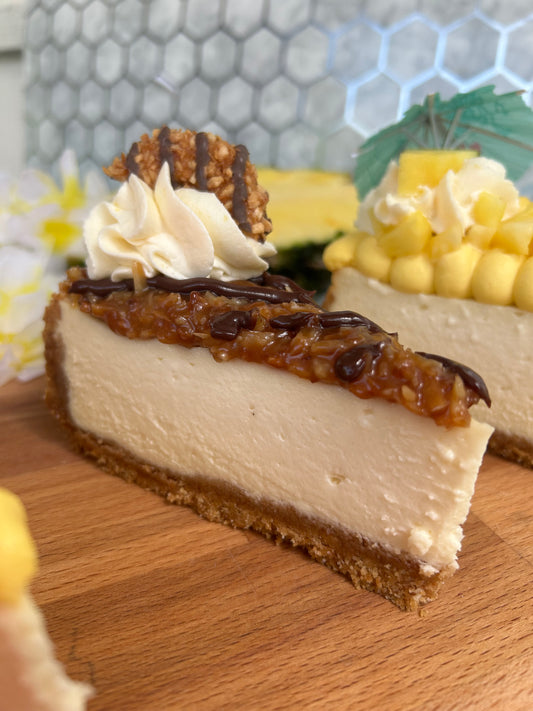 Samoa Cheesecake Slice