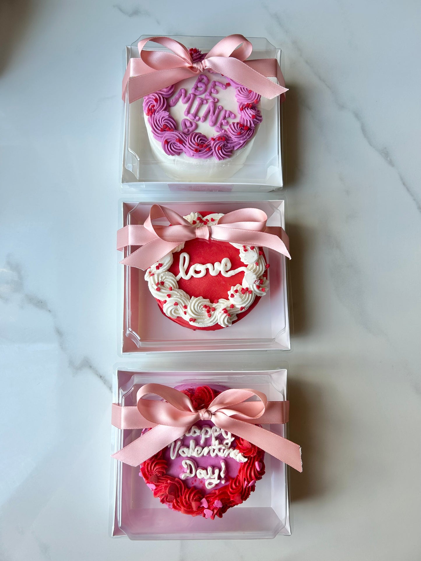 Valentine’s Pre-order ❤️White& pink Mini bento Cake