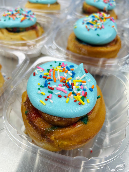 (SATURDAY ONLY)  1 of Liz’s Jumbo Birthday Cake Cinnamon Rolls