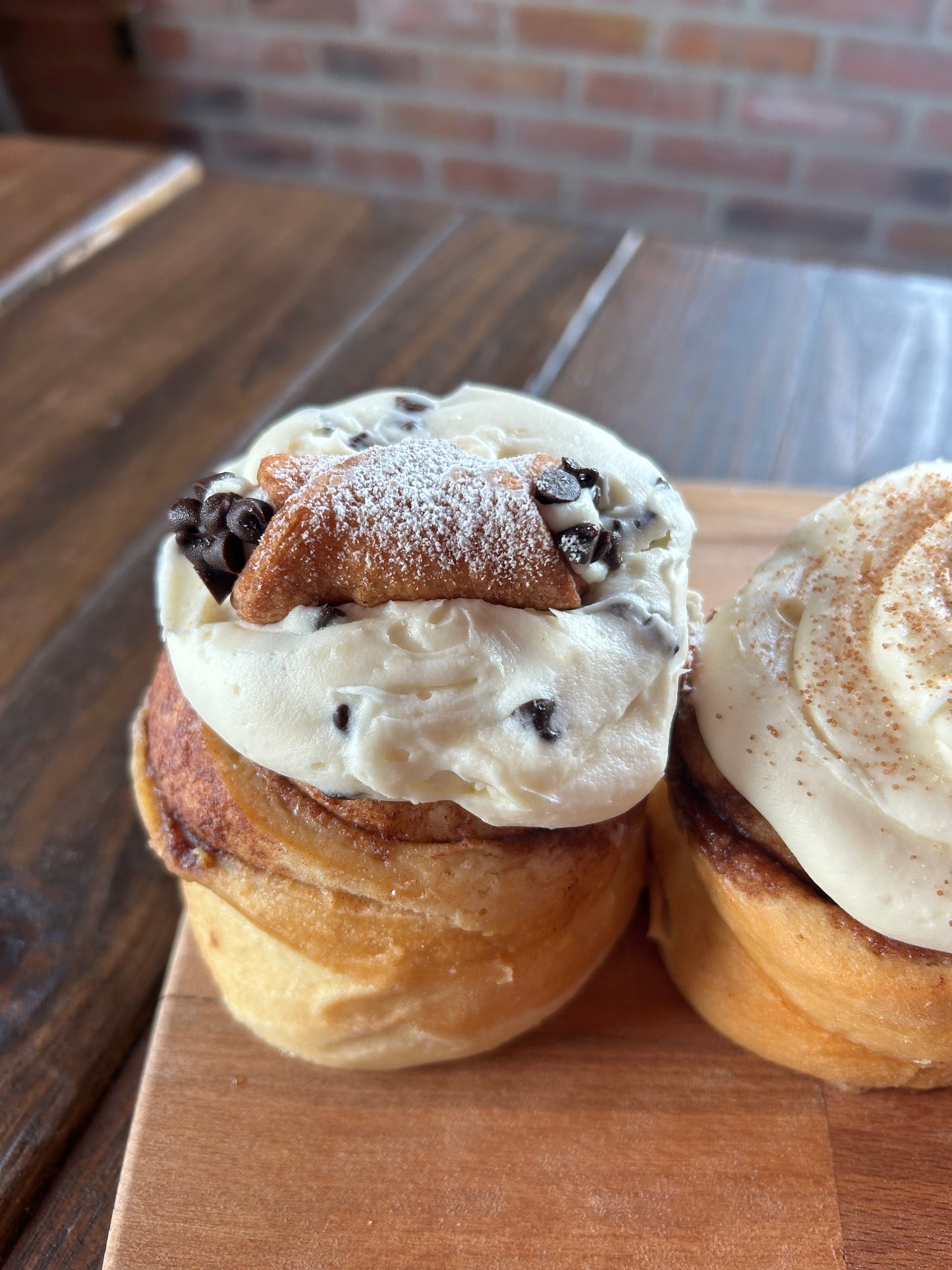 1 jumbo Cannoli Cinnamon Roll