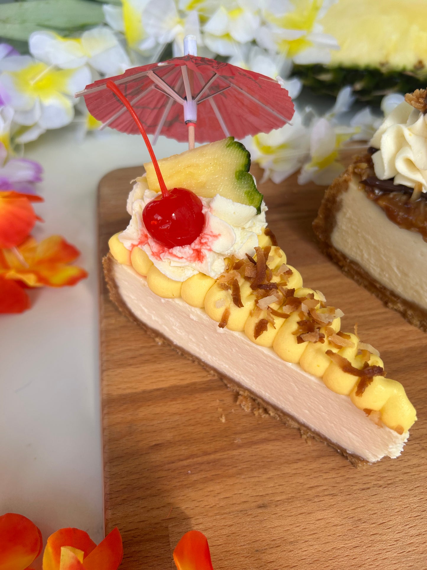 Piña colada Cheesecake Slice