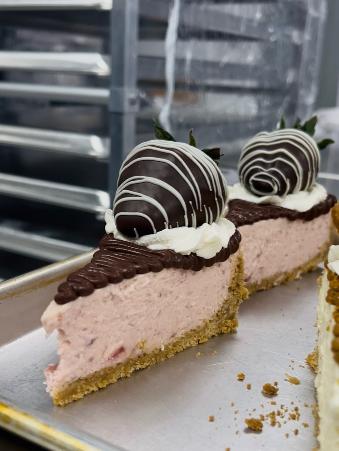 1 Chocolate Covered Strawberry Cheesecake Slice