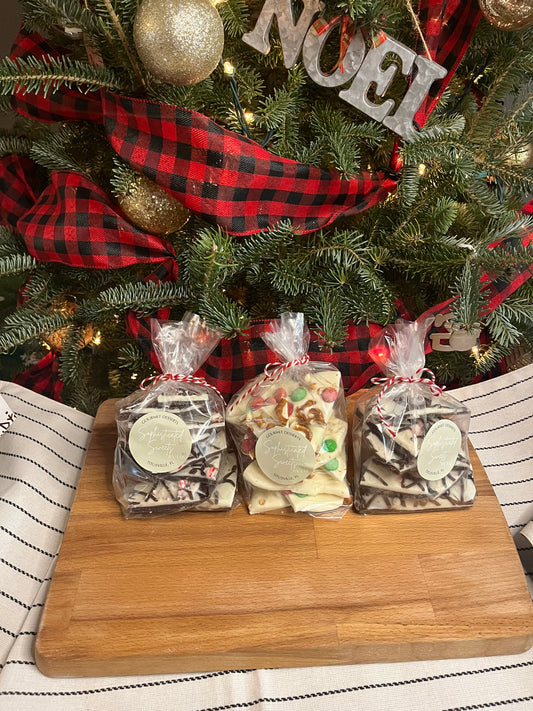 1 Bag (8 oz) Chocolate Peppermint Bark with Dark and White Chocolate with Peppermint Piecesi