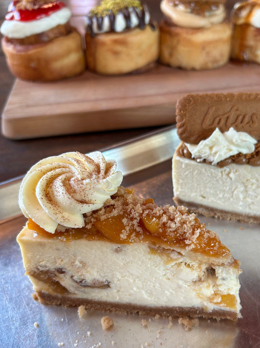 Princess Peach’s Peach Cobbler Cheesecake Slice