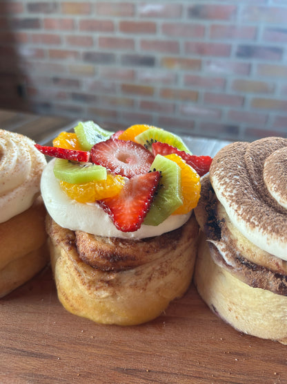 Fresh “Fruit Tart” Cinnamon Roll (Our take on a Crostata di Frutta)