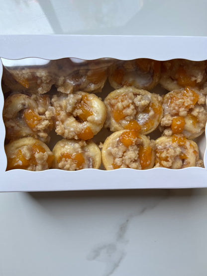 (SATURDAY ONLY) 1 dozen mini peach cobbler cinnamon rolls (Cini Mini)
