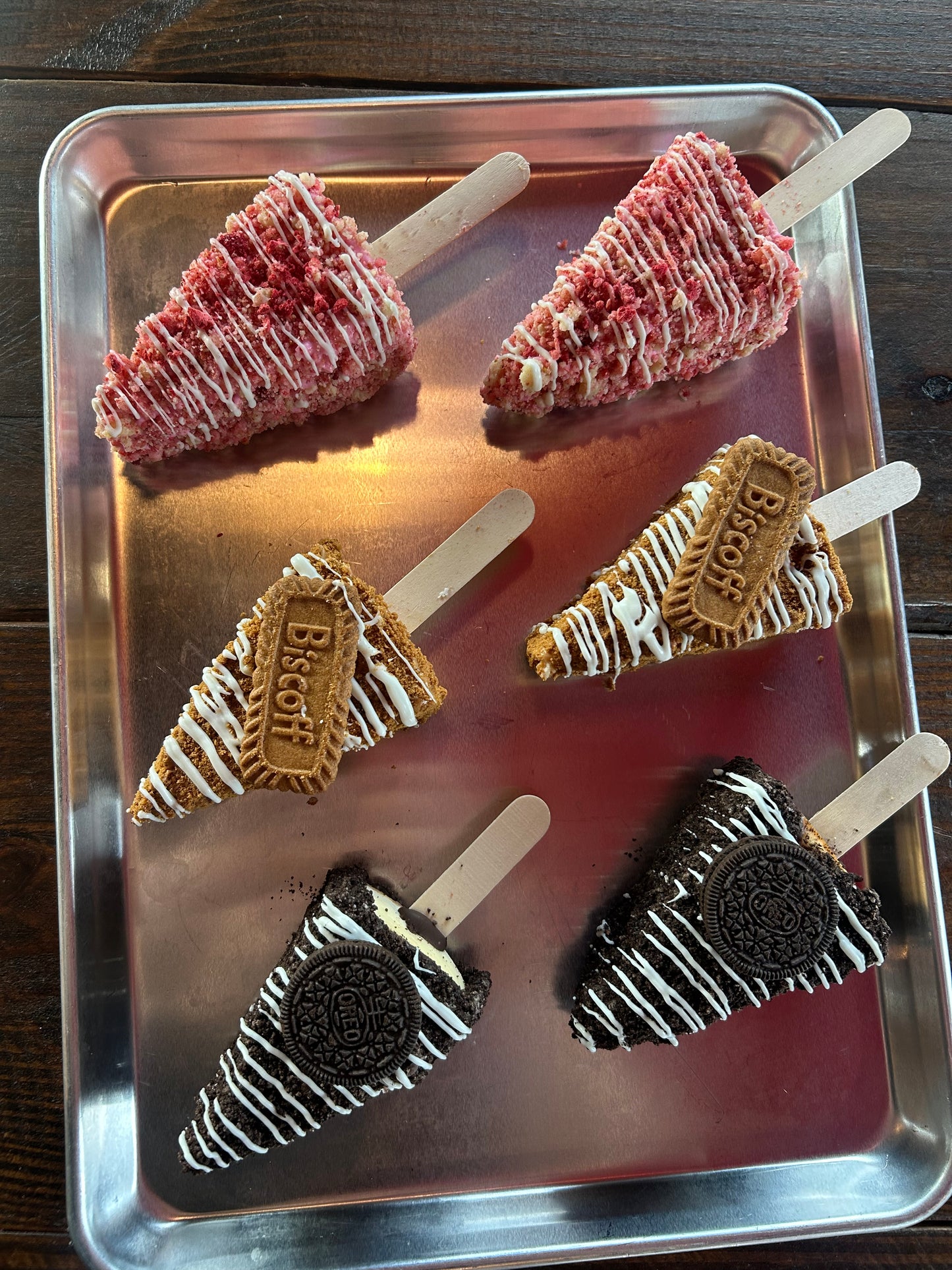 1 Large New York Style Slice Oreo- Chocolate Covered Cheesecake on a stick