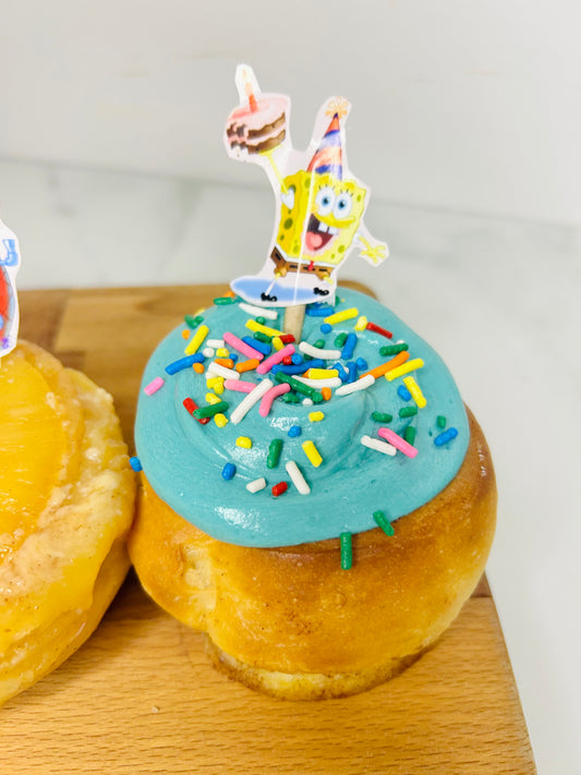 SpongeBobs Birthday Cake Cinnamon Roll