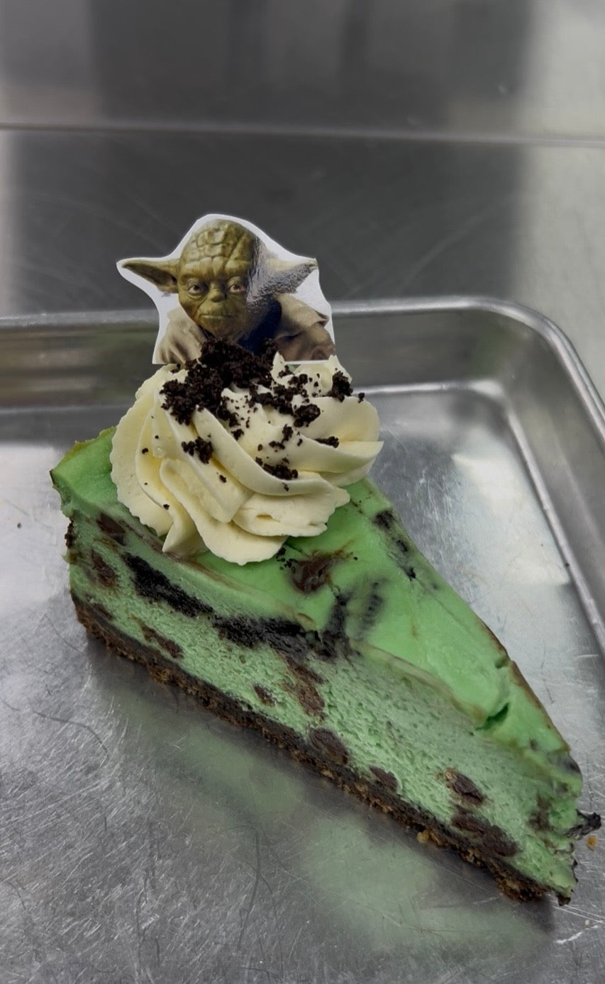 Yoda’s Oreo Mint Chip Cheesecake Slice