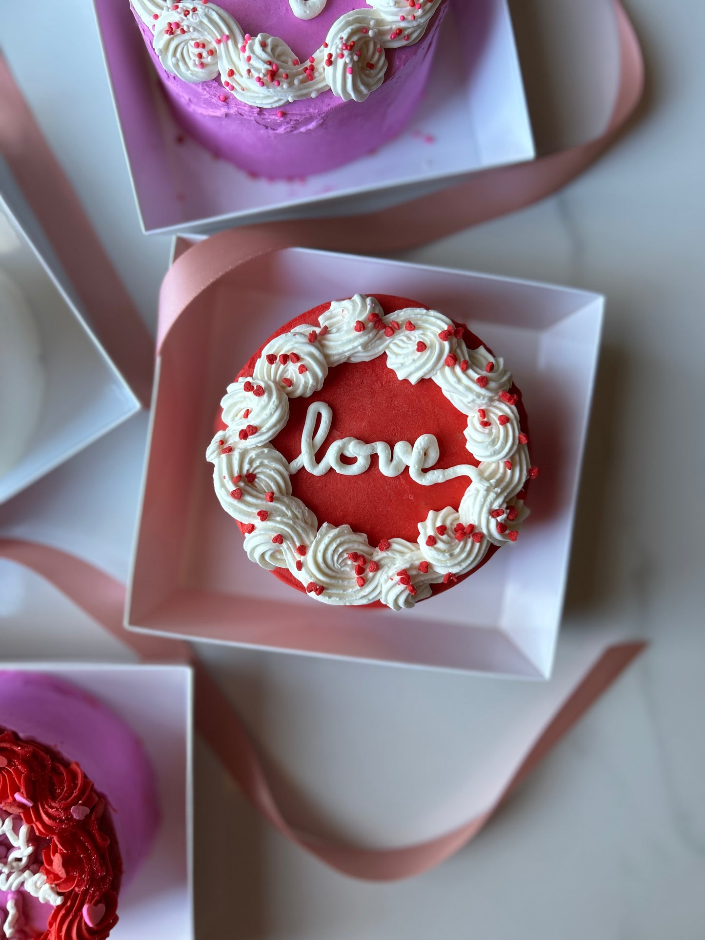 Valentine’s Pre-order ❤️ Red & White Valentine’s Day Mini bento Cake