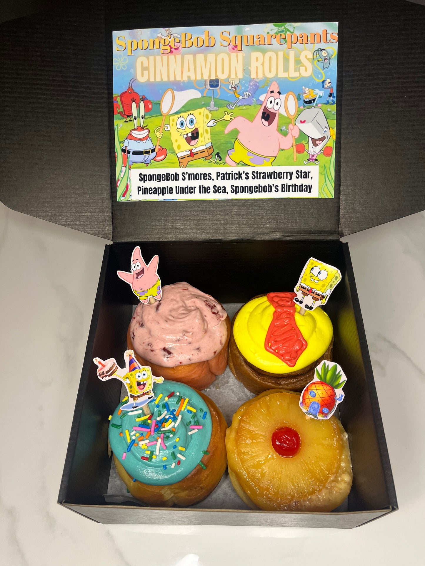 Bikini Bottom Assorted 4 pack Cinnamon Roll box