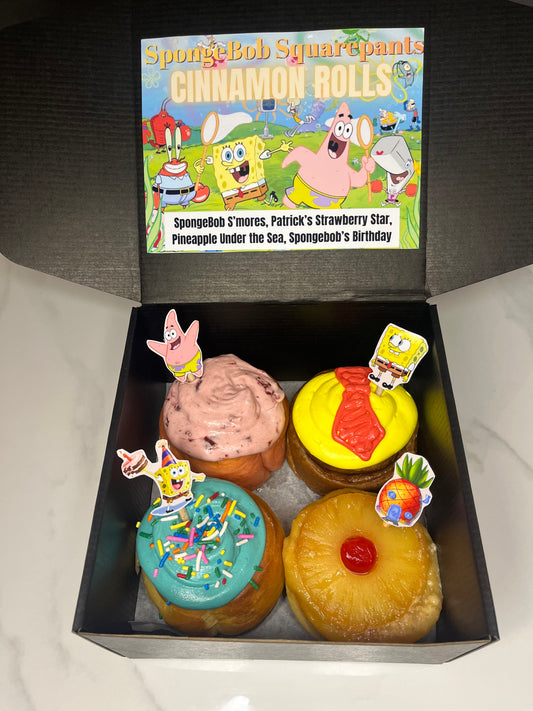 Bikini Bottom Assorted 4 pack Cinnamon Roll box