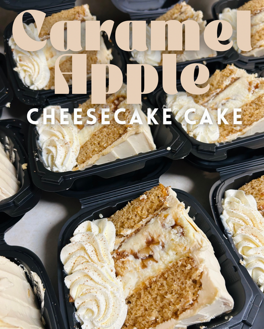 Caramel Apple Cheesecake Cake Slice