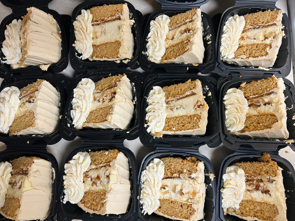 Caramel Apple Cheesecake Cake Slice