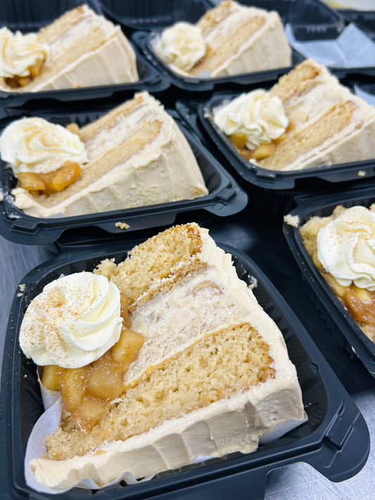 Caramel Apple Cheesecake Cake Slice