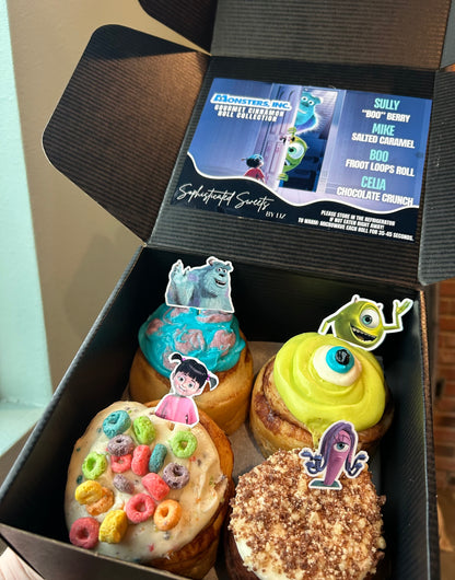 Monsters Inc 4 Pack Themed Cinnamon Rolls